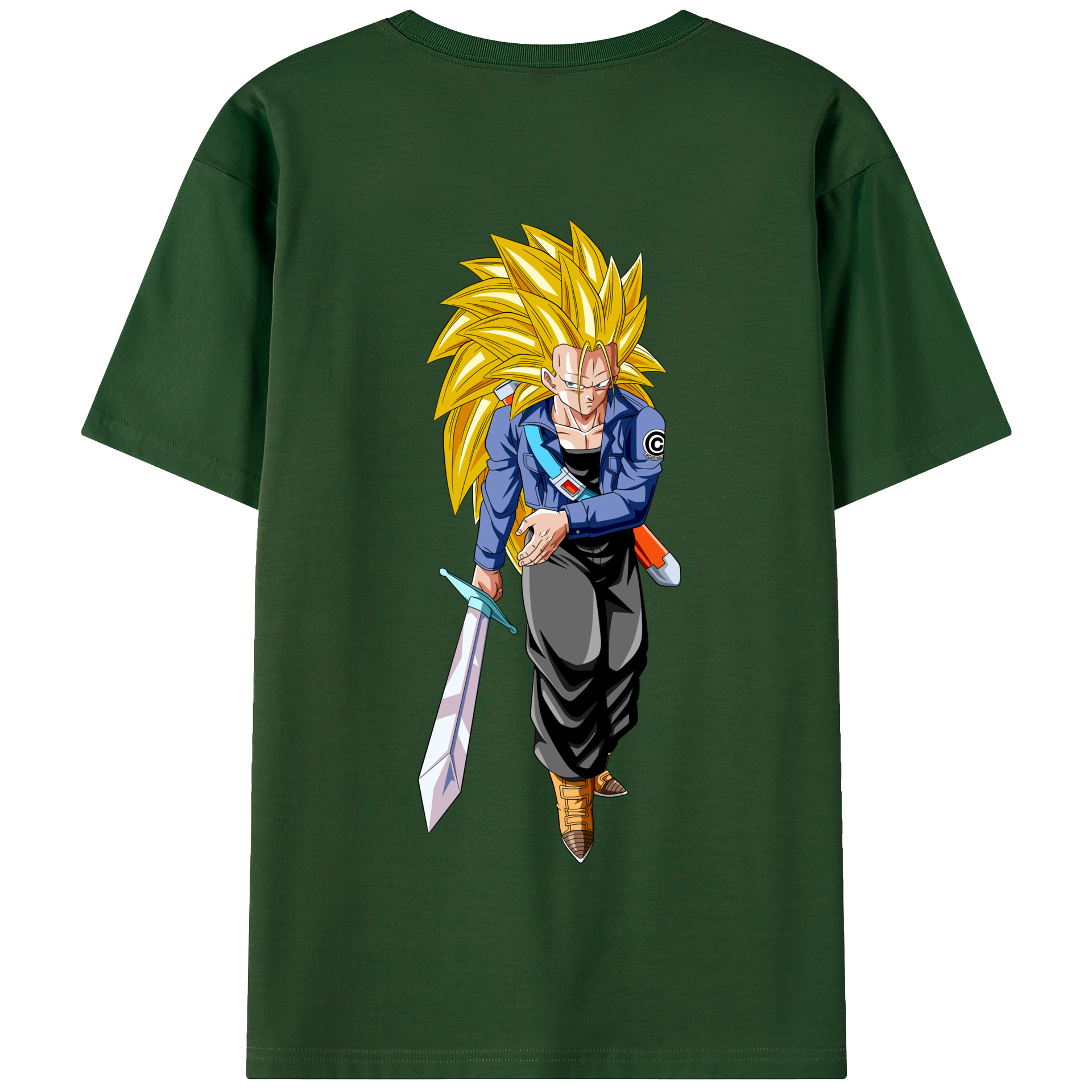 （画像用） ドラゴンボール トランクス（Torankusu）DRAGON BALL Trunks 綿100％半袖Tシャツ（背面プリント）